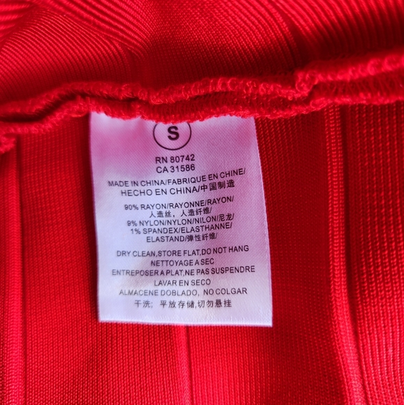 MEILUN Bandage Dress Red, Size Small, NWT - Picture 5 of 7